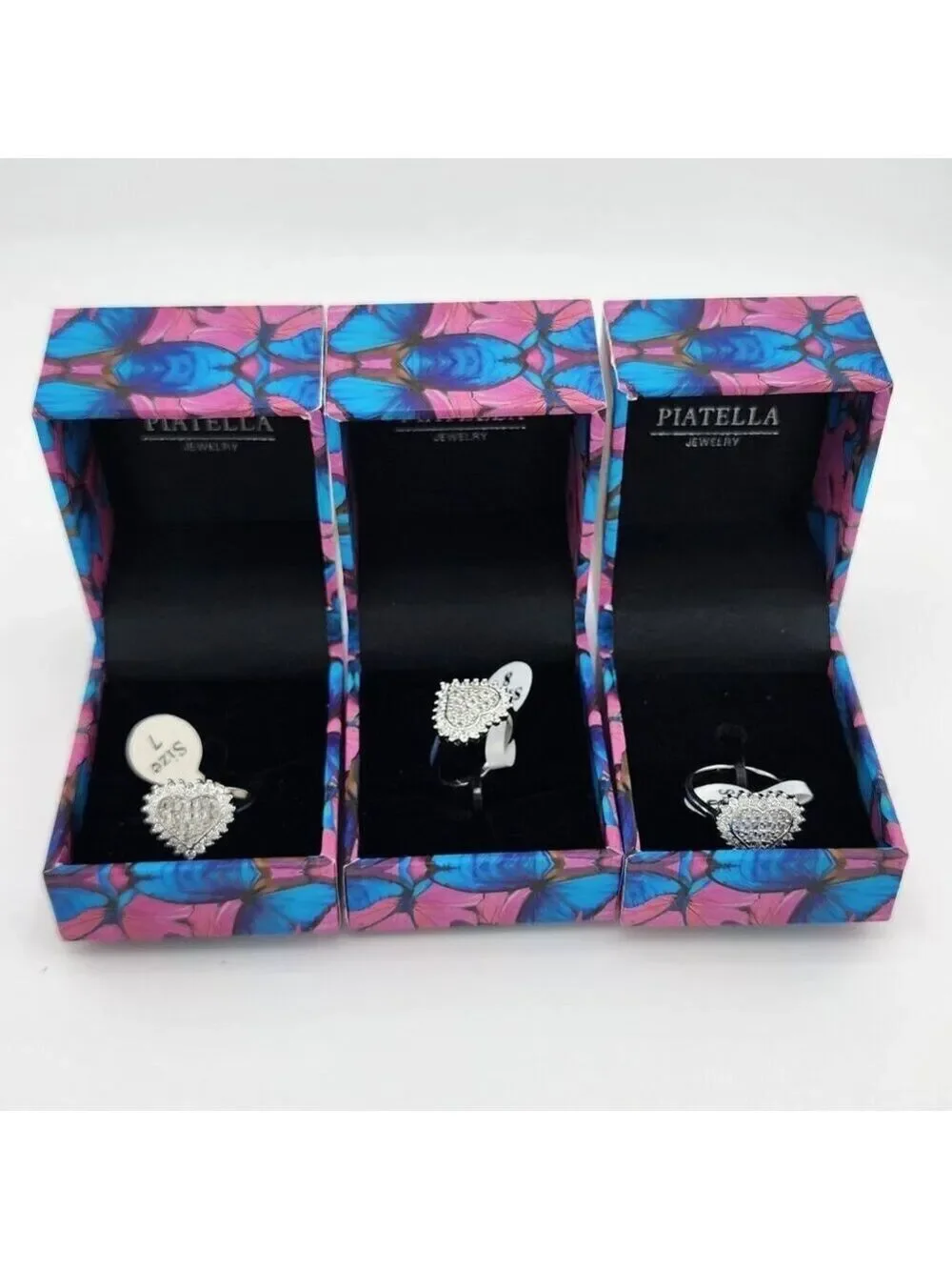 Brand New Gold Plated Heart Cz Stones Ring
